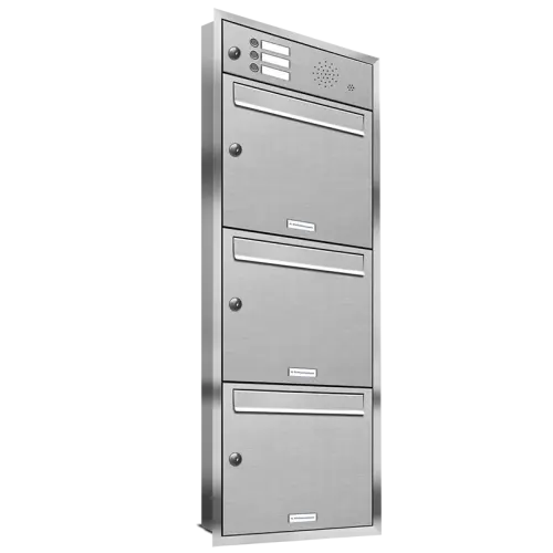 Flush-mounted mailbox 331 3x1 With doorbell